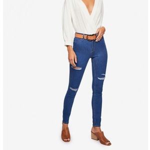 Free People Destroyed Long and Lean Skinny Jeans